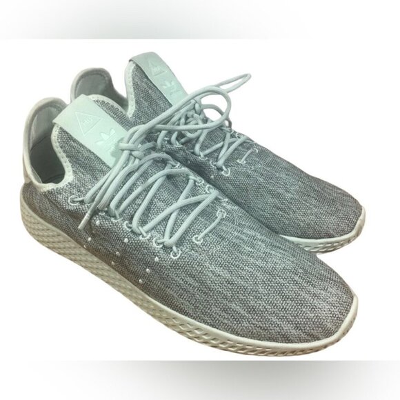 Adidas x Pharrell tennis HU light mint knit casual athletic sneakers M10 soft 10 - Picture 1 of 6
